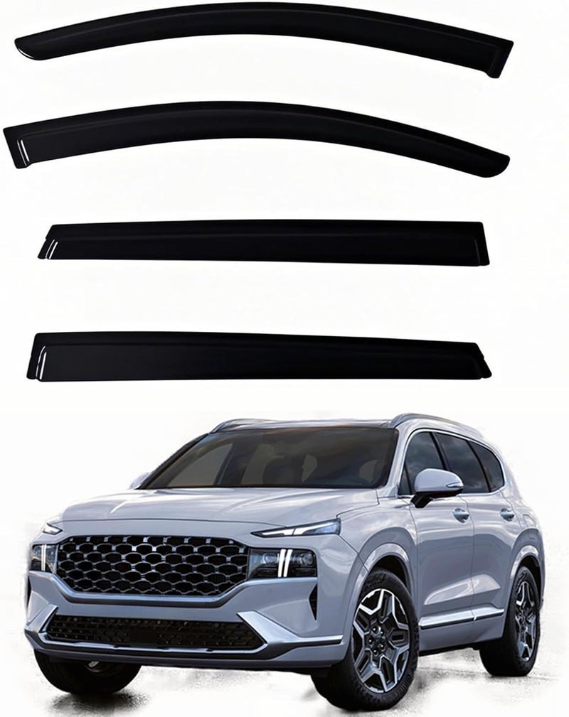 YLSCOO Window Visors Rain Guards fits 2019-2023 Santa Fe, Out-Channel Window Wind Deflectors Vent Shades Accessories, Dark Smoke 4 Pcs, 2020 2021 2022 - Image 1